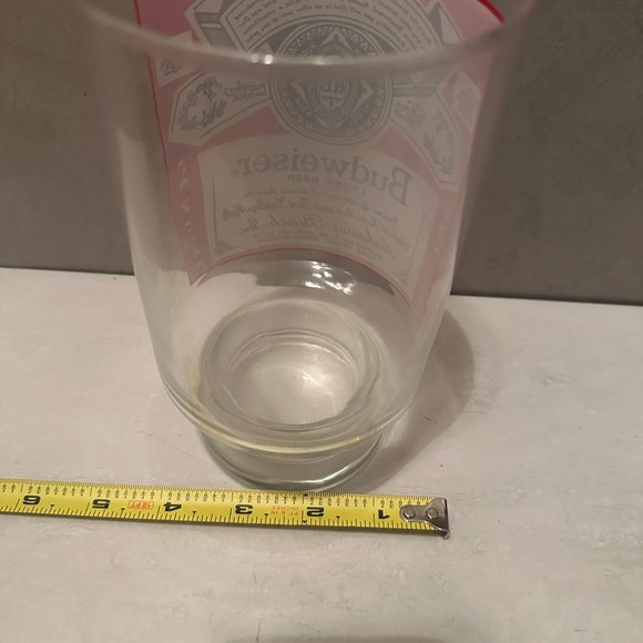 Vintage 1970's Budweiser Large 32 Oz Pedestal Foot Lager Beer Glass Cup - Picture 5 of 6